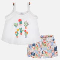 girl print shorts and tank top mayoral