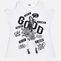 Girl glitter t-shirt with shoulder openings Mayoral