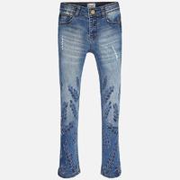 Girl denim trousers with embroideries Mayoral