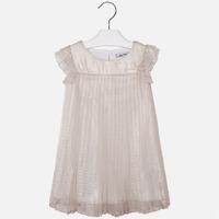 girl pleated dress with ruffled sleeves mayoral