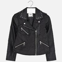 girl leatherette jacket with zippers mayoral