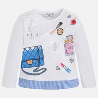 Girl long sleeve t-shirt with striped hem Mayoral