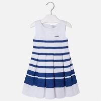 girl striped dress with jacquard mayoral