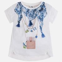 Girl short sleeve t-shirt with scarf print Mayoral