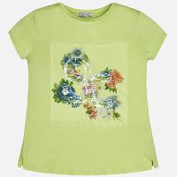 girl short sleeve t shirt with print and applique mayoral