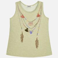 girl tank top with embroidered applique mayoral