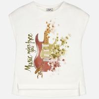 Girl guitar print t-shirt with applique Mayoral