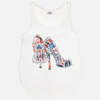 Girl print tank top with back opening Mayoral