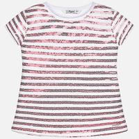Girl striped t-shirt with sequins Mayoral