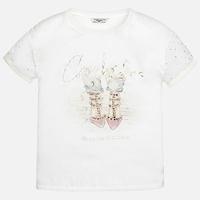 Girl short sleeve t-shirt with print and rivets Mayoral