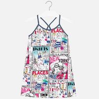 Girl city print short dress Mayoral