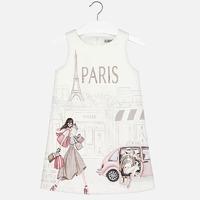 Girl sleeveless dress with print and strass Mayoral