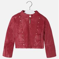 girl leatherette jacket with rivets mayoral