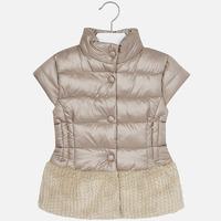 girl padded vest with faux fur mayoral