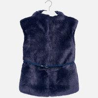 Girl faux fur vest with belt Mayoral