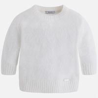 girl jumper with round neckline and faux fur mayoral