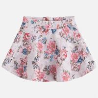 girl short padded skirt with flower print mayoral