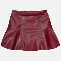 girl leatherette short skirt with eyelets mayoral