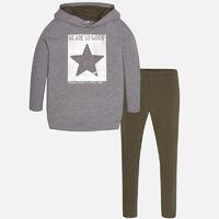 Girl set of leggings and sweatshirt with hood Mayoral