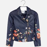 Girl leatherette jacket with embroideries Mayoral