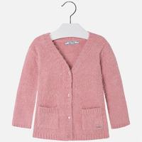 Girl knit cardigan with faux fur Mayoral