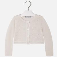 Girl round neck knit cardigan with strass Mayoral