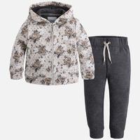 girl tracksuit with patterned hoodie mayoral