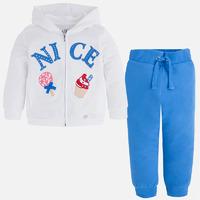 Girl tracksuit applique on hoodie Mayoral