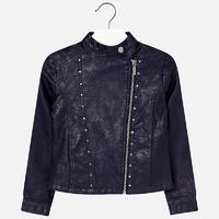 girl leatherette jacket with rivets mayoral