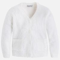 girl knit cardigan with faux fur mayoral