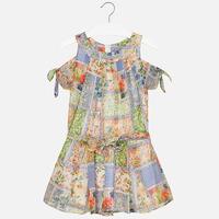 Girl print playsuit with round neckline Mayoral