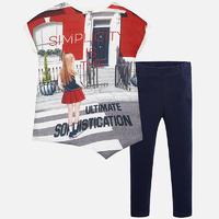 Girl leggings and short sleeve t-shirt with asymmetric hem Mayoral