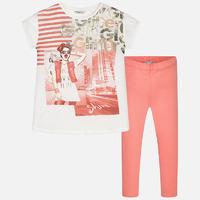 girl leggings and short sleeve t shirt with print mayoral