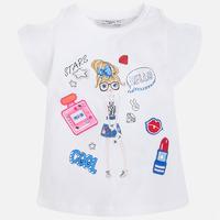 Girl short sleeve t-shirt with open shoulders and glitter Mayoral