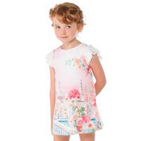 Girl print dress with round neck Mayoral