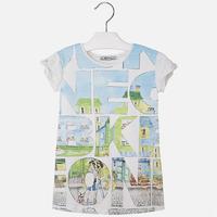 Girl city print dress with knot Mayoral