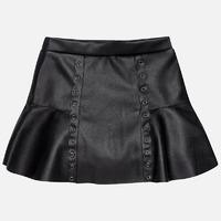 girl leatherette short skirt with eyelets mayoral