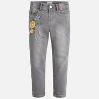 Girl denim long torusers with embroideries Mayoral