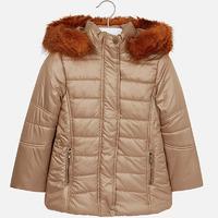 Girl padded coat with faux fur and embroideries Mayoral