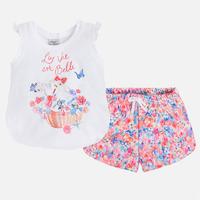 Girl print shorts and tank top with ruffles Mayoral