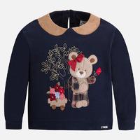 Girl fleece sweatshirt with shirt collar Mayoral