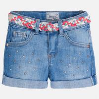 Girl denim shorts with belt Mayoral