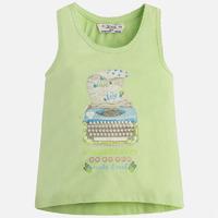 girl print tank top with applique mayoral