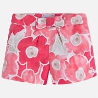 Girl floral print shorts with bow Mayoral