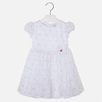 Girl short sleeve dress with bow applique Mayoral
