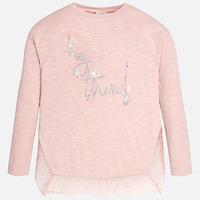 girl long sleeve t shirt with lace hem mayoral