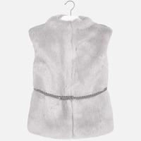 girl faux fur vest with belt mayoral