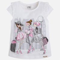 Girl short ruffled sleeves t-shirt with print Mayoral