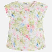 Girl short sleeve print t-shirt with aymmetric hem Mayoral