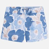 girl floral print shorts with bow mayoral